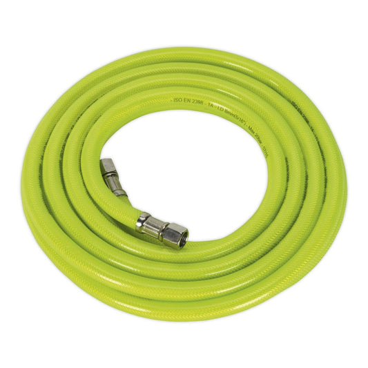 Sealey AHFC5 Air Hose High - Visibility 5m x Ø8mm with 1/4"BSP Unions