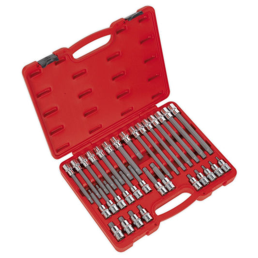 Sealey AK2198 Ribe Socket Bit Set 32pc 1/2"Sq Drive