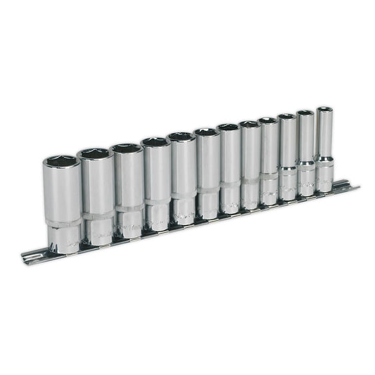 Sealey AK2694 Socket Set 12pc 3/8"Sq Drive 6pt Deep WallDrive® Metric