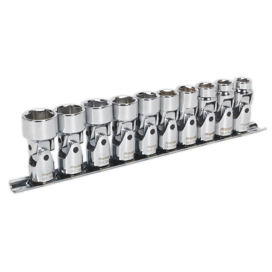 Sealey AK2710 Sealey AK2710 Universal Joint Socket Set 10pc 3/8"Sq Drive 6pt WallDrive® Metric