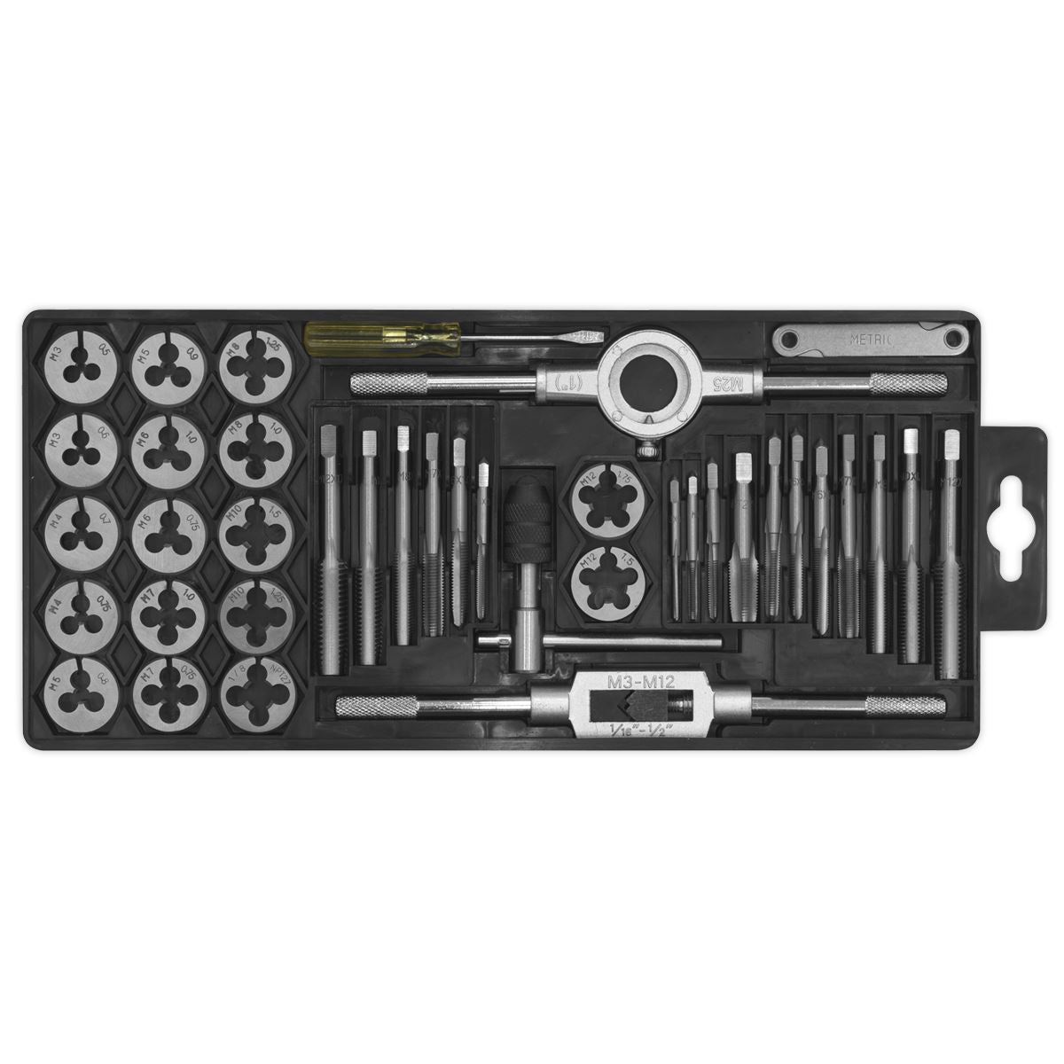 Sealey AK301 Tap & Die Set 40pc Split Dies - Metric