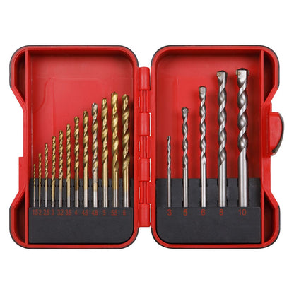 Sealey AK3717TCM HSS/Masonry Drill Bit Set 17pc