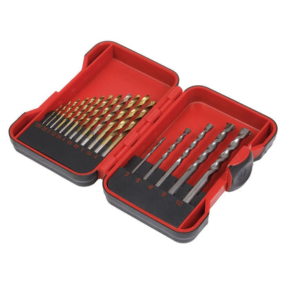 Sealey AK3717TCM HSS/Masonry Drill Bit Set 17pc