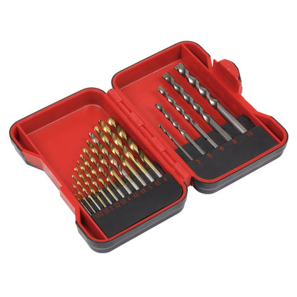 Sealey AK3717TCM HSS/Masonry Drill Bit Set 17pc