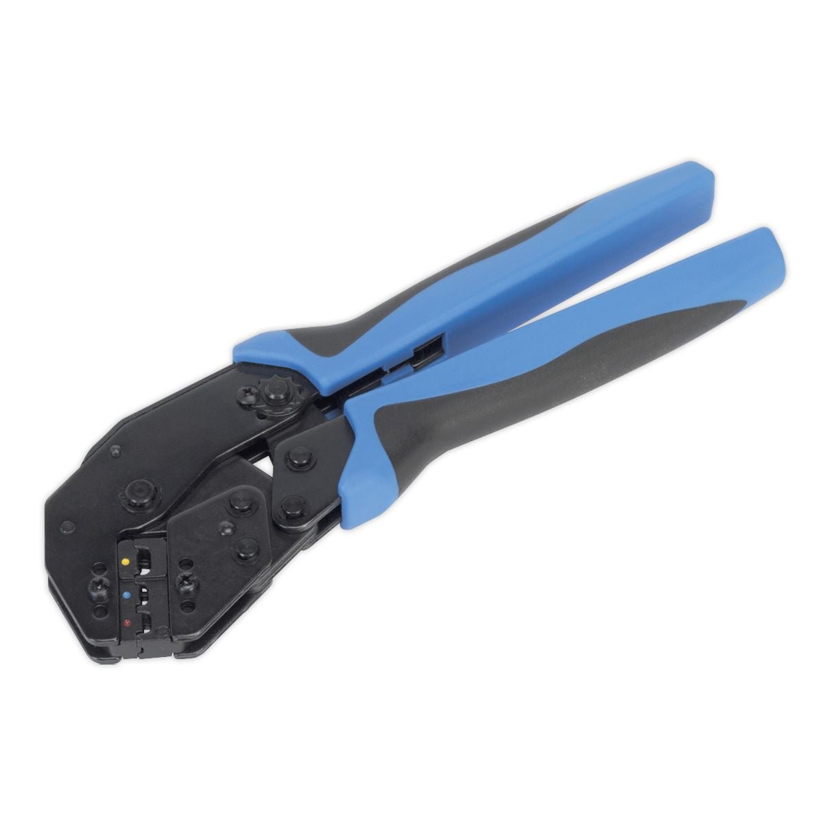 Sealey AK3863 Ratchet Crimping Tool Angled Head Insulated Terminals