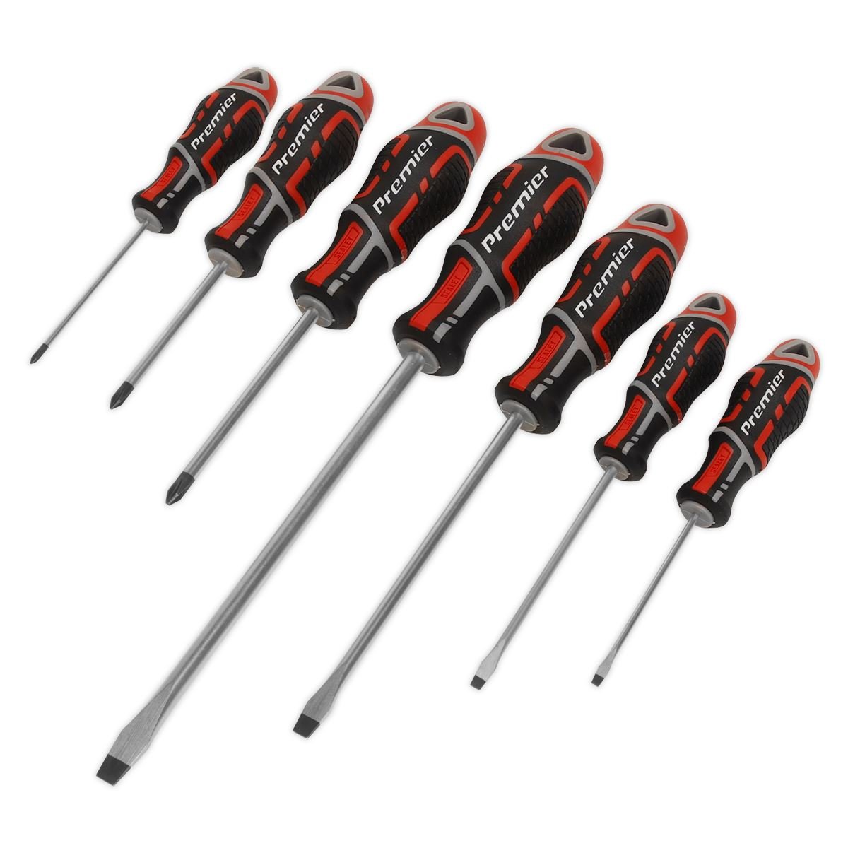 Sealey AK4321 Screwdriver Set 7pc GripMAX® - Red