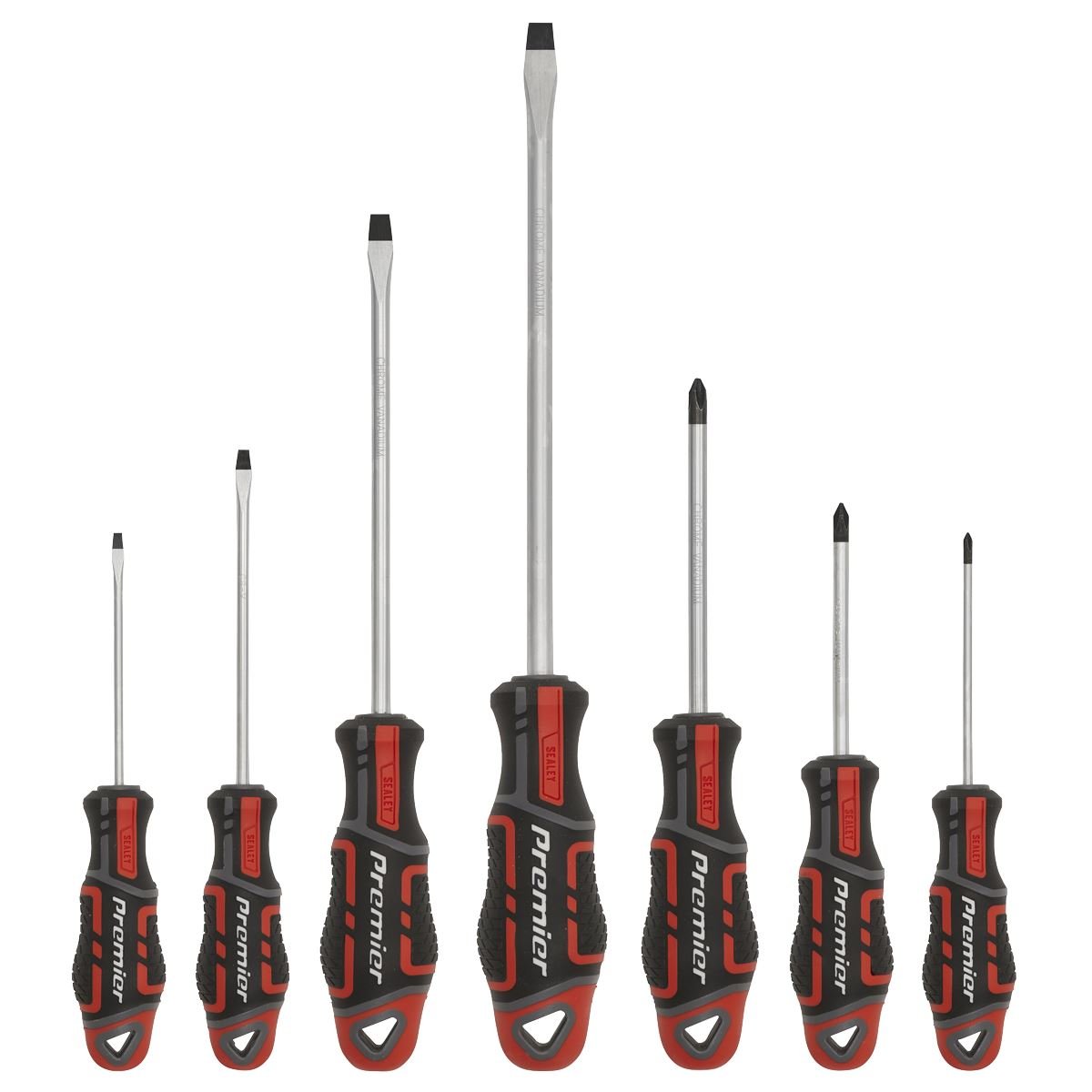 Sealey AK4321 Screwdriver Set 7pc GripMAX® - Red