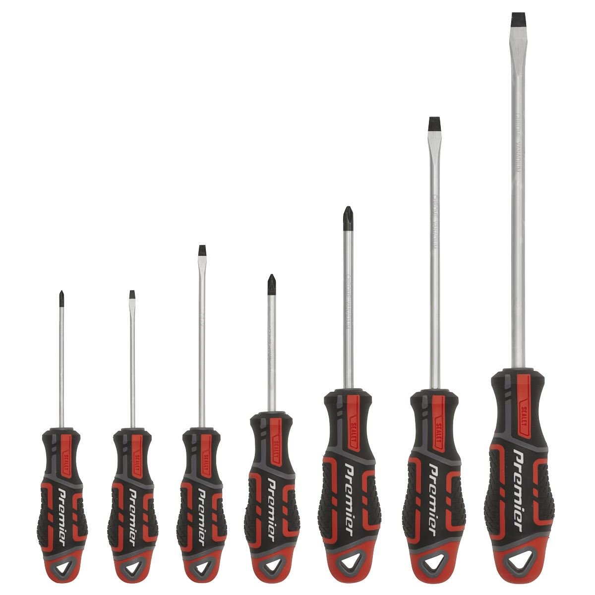 Sealey AK4321 Screwdriver Set 7pc GripMAX® - Red