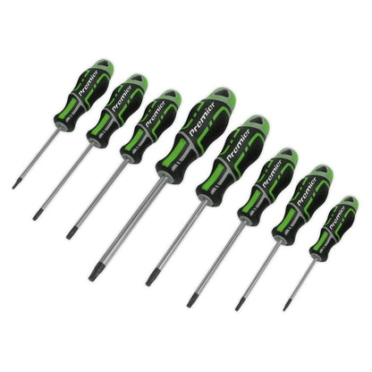 Sealey AK4323HV Screwdriver Set 8pc Security TRX - Star* GripMAX® - Hi - Vis Green