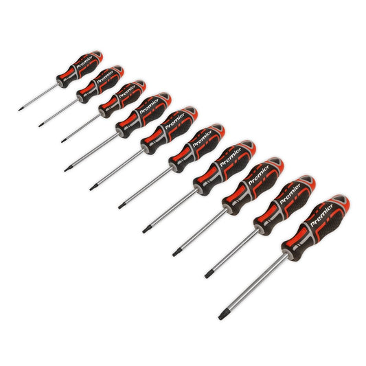 Sealey AK4324 Screwdriver Set 10pc TRX - Star* GripMAX® - Red