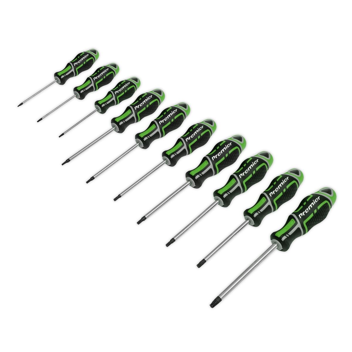 Sealey AK4324HV Screwdriver Set 10pc TRX - Star* GripMAX® - Hi - Vis Green