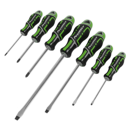 Sealey AK4325HV Screwdriver Set 7pc GripMAX® - Hi - Vis Green