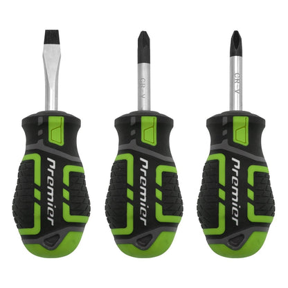 Sealey AK4328HV Screwdriver Set 3pc GripMAX® Stubby - Hi Vis