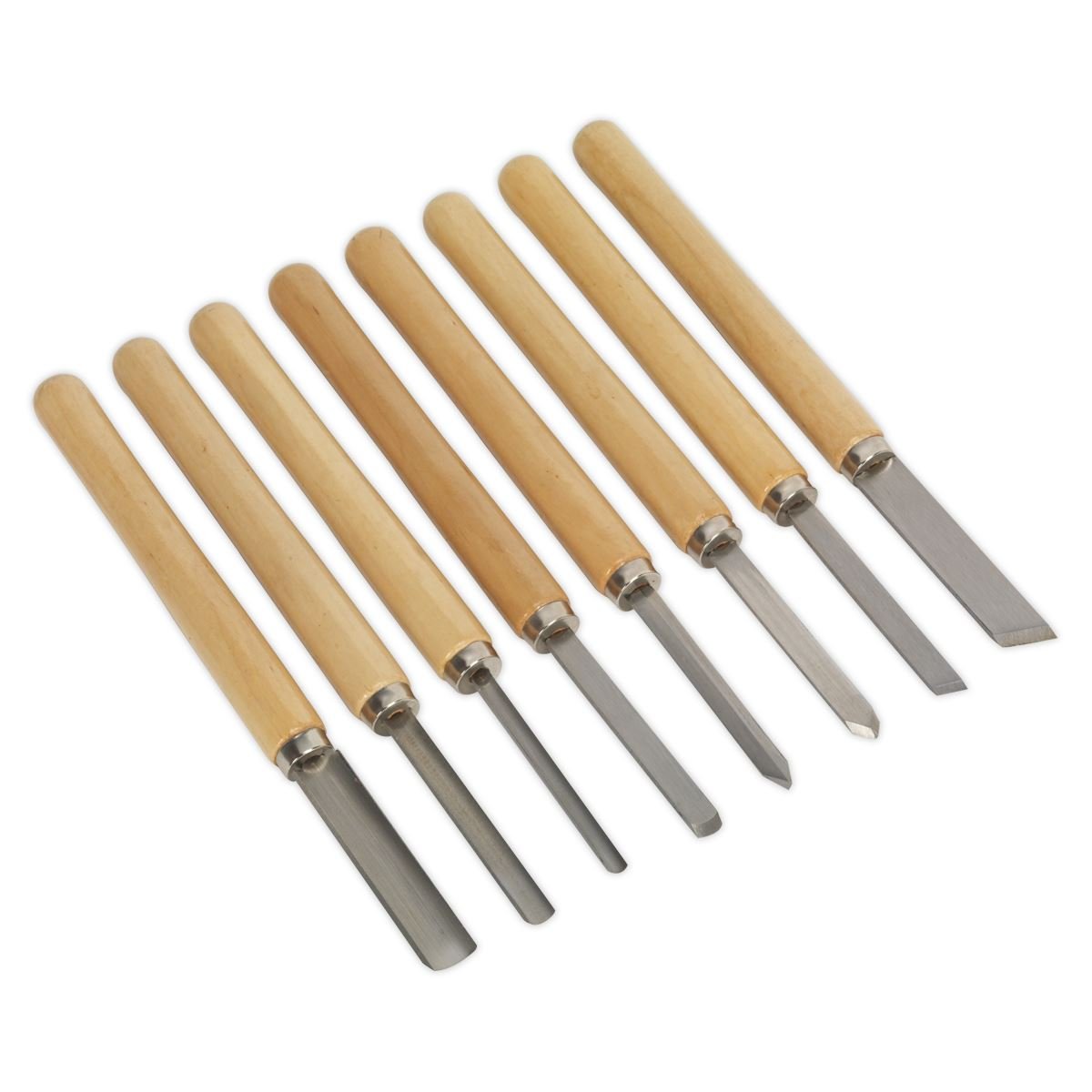 Sealey AK60/8 Wood Turning Chisel Set 8pc-McCormickTools