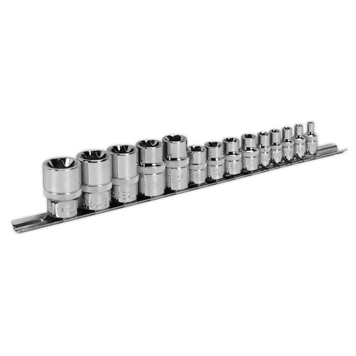 Sealey AK618 Sealey AK618 TRX - Star* Socket Set 14pc 1/4" 3/8" & 1/2"Sq Drive E4 - E24