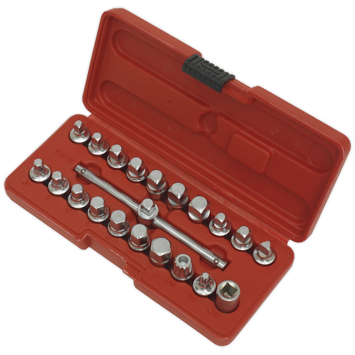 Sealey AK6586 Sealey AK6586 Oil Drain Plug Key Set 21pc 3/8"Sq Drive