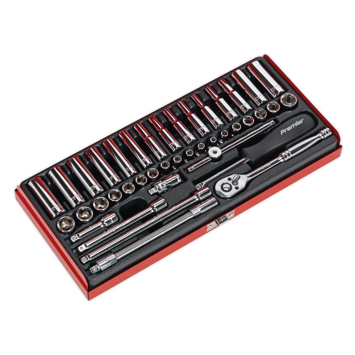 Sealey AK690 Sealey AK690 Socket Set 41pc 1/4"Sq Drive 6pt WallDrive® - Metric/Imperial