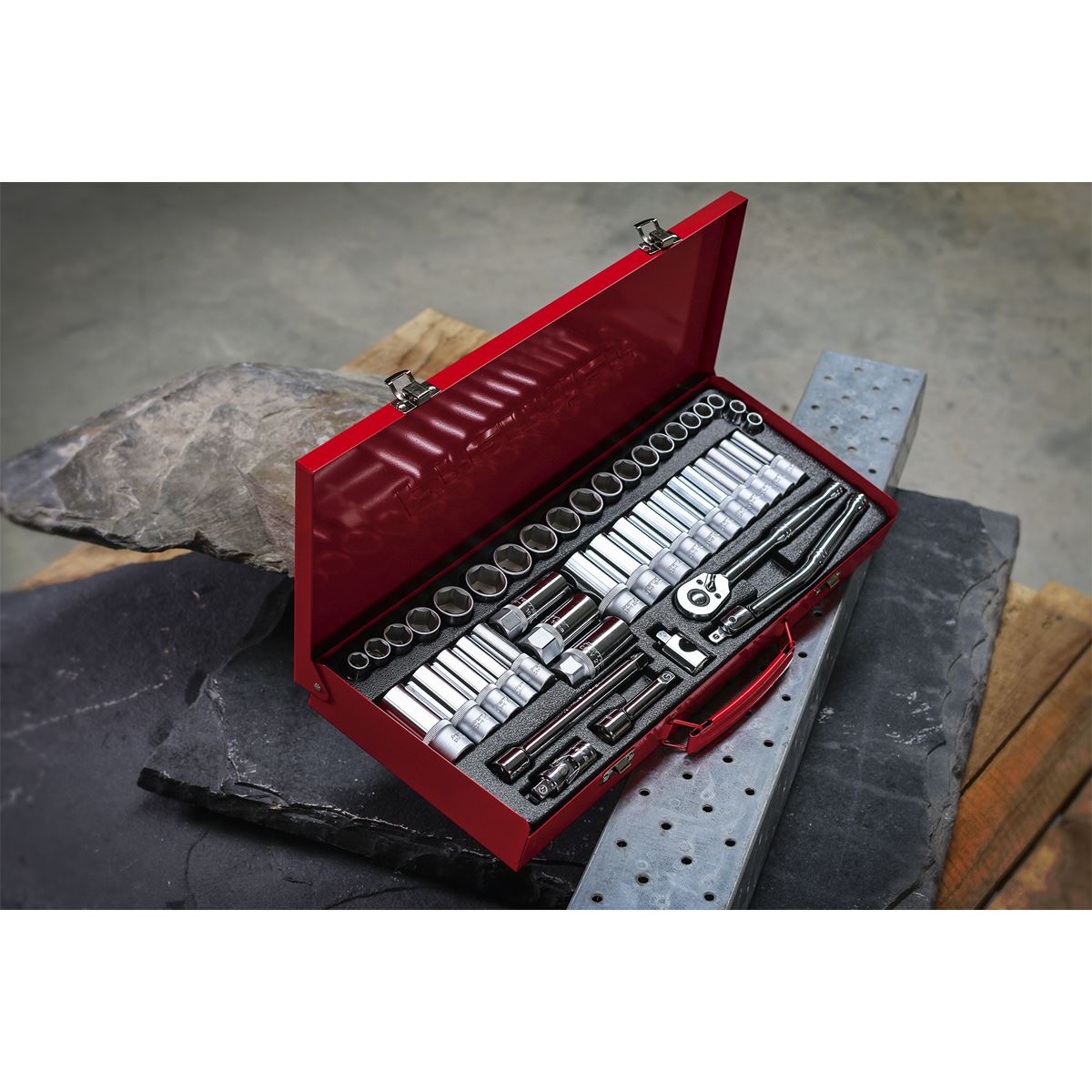 Sealey AK692 Sealey AK692 Socket Set 45pc 3/8"Sq Drive 6pt WallDrive® - Metric/Imperial