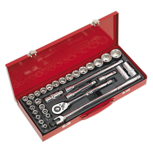 Sealey AK693 Sealey AK693 Socket Set 32pc 1/2"Sq Drive 6pt WallDrive® - Metric/Imperial