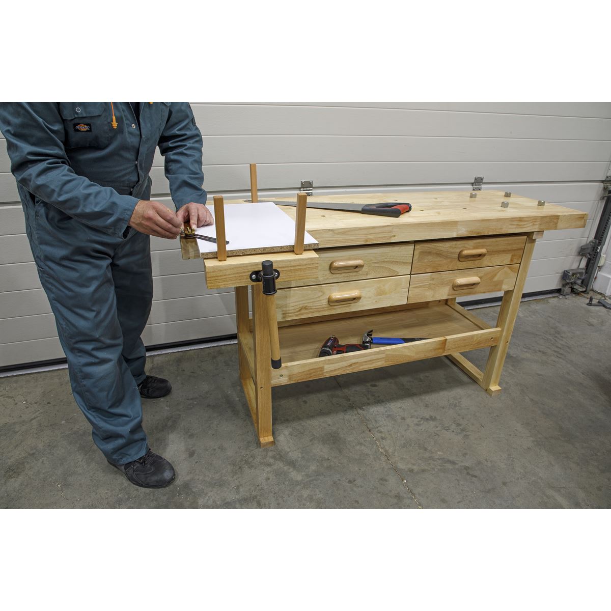 Sealey AP1640 Woodworking Bench with 4 Drawers-McCormickTools