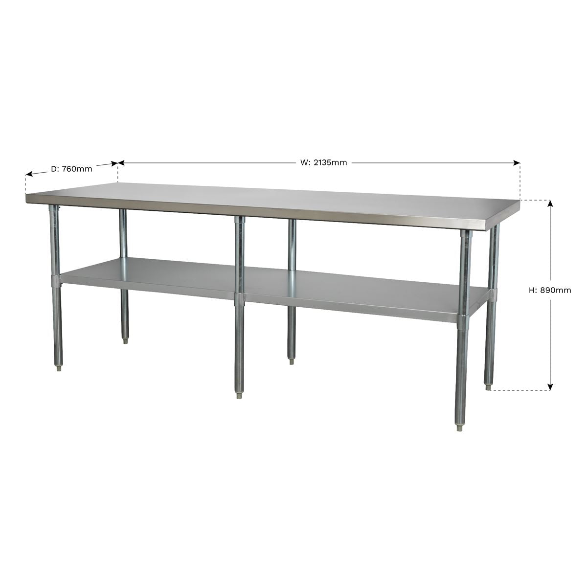 Sealey AP2184SS Stainless Steel Workbench 2.1m-McCormickTools