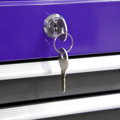 Sealey AP2200BBCP Topchest & Rollcab Combination 6 Drawer with Ball-Bearing Slides - Purple/Grey-McCormickTools