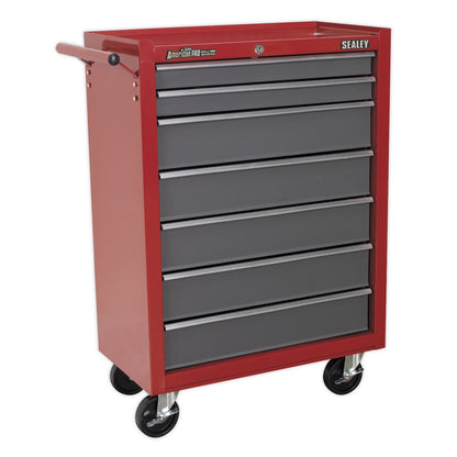 Sealey AP22507BB Rollcab 7 Drawer with Ball-Bearing Slides - Red/Grey-McCormickTools