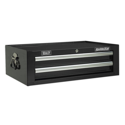 Sealey AP26029TB Sealey AP26029TB Mid - Box Tool Chest 2 Drawer with Ball - Bearing Slides - Black