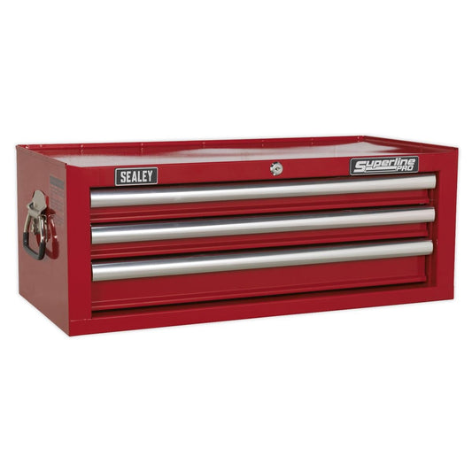 Sealey AP33339 Sealey AP33339 Mid - Box Tool Chest 3 Drawer with Ball - Bearing Slides - Red