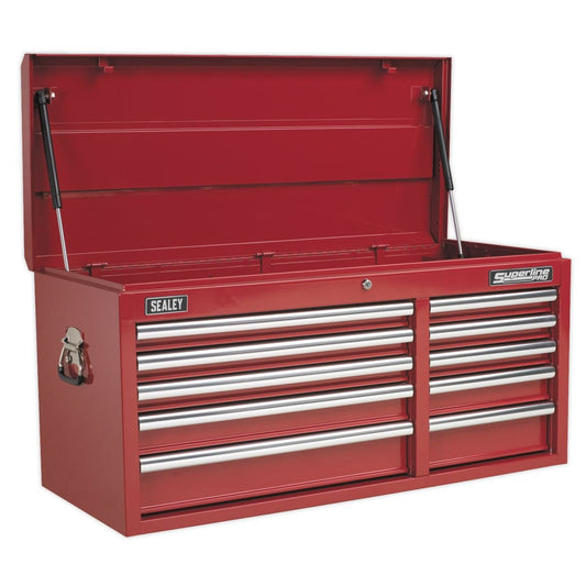 Sealey AP41110 Sealey AP41110 Topchest 10 Drawer with Ball - Bearing Slides Heavy - Duty - Red