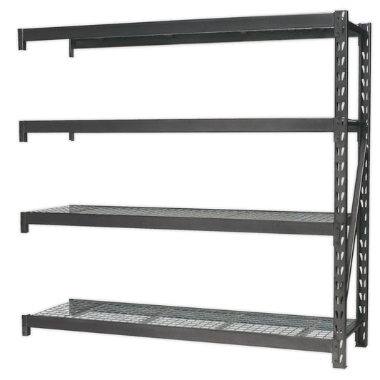 Sealey AP6572E Heavy - Duty Racking Extension Pack with 4 Mesh Shelves 640kg Capacity Per Level