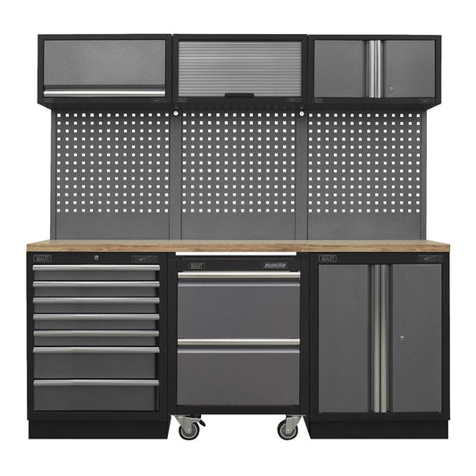 Sealey APMSSTACK12W Superline PRO® 2.04m Storage System - Pressed Wood Worktop