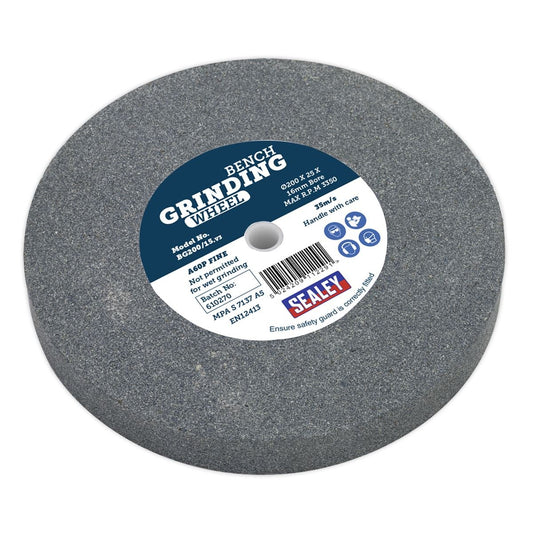 Sealey BG200/15 Grinding Stone Ø200 x 25mm Ø16mm Bore A60P Fine