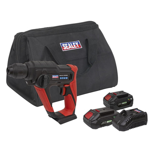 Sealey CP20VSDSKIT Cordless Rotary Hammer Drill Kit 20V SV20 Series SDS Plus - 2 Batteries