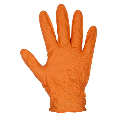 Sealey SSP56L Sealey SSP56L Orange Diamond Grip Extra - Thick Nitrile Powder - Free Gloves Large - Pack of 50