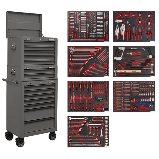 Sealey TBTPCOMBO6 Sealey TBTPCOMBO6 Superline PRO® Tool Chest Combination 14 Drawer with 446pc Tool Kit - Grey