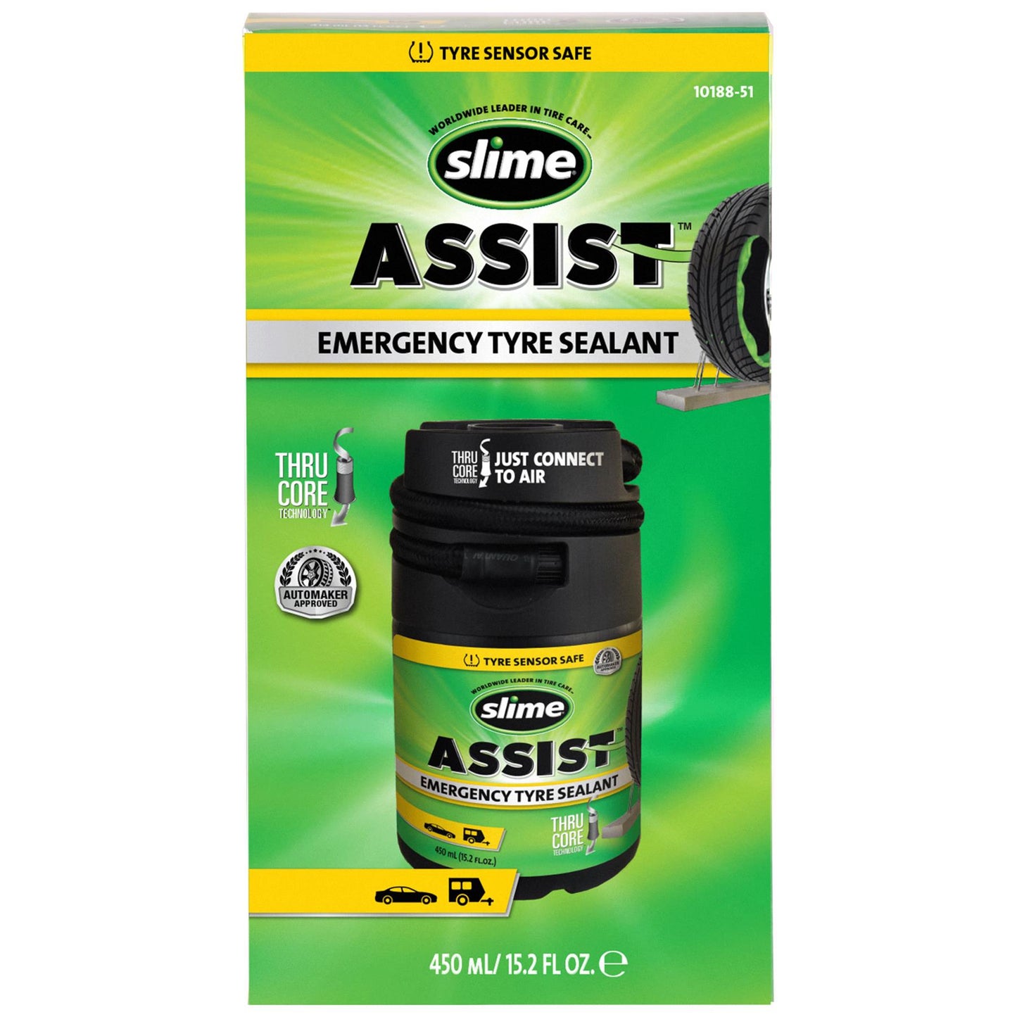 Slime Assist Emergency Flat Tyre Repair Sealant 450ml