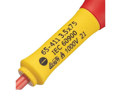 Stanley TB - STA065411 Stanley FatMax VDE Insulated Screwdriver Parallel Tip 3.5 x 75mm STA065411