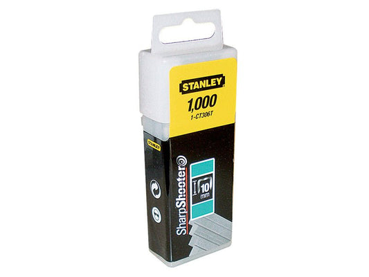 Stanley TB - STA1CT306T Stanley Flat Narrow Crown Staples 10mm CT306T Pack 1000 STA1CT306T