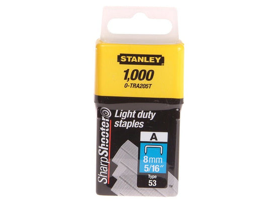 Stanley TB - STA0TRA205T Stanley TRA2 Light - Duty Staple 8mm TRA205T Pack 1000 STA0TRA205T