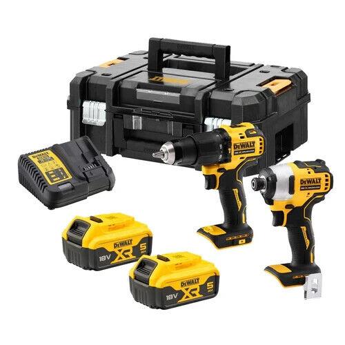 Dewalt DCK2062P2T 18V XR Brushless Compact Twin Pack DCD709 & DCF809 - 2 x 5Ah Batteries