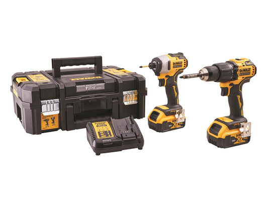 DEWALT 18V Combi & Impact Drill Twin Pack Kit With 2 x 5ah Batteries & Charger