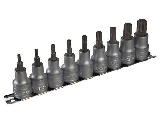 Teng Tools TB - TENM1213TX Teng M1213TX Socket Clip Rail Set of 9 Internal TORX 1/2in Drive