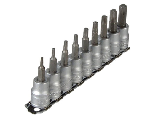 Teng Tools TB - TENM3813TX Teng M3813TX Socket Clip Rail Set of 9 External TORX 3/8in Drive