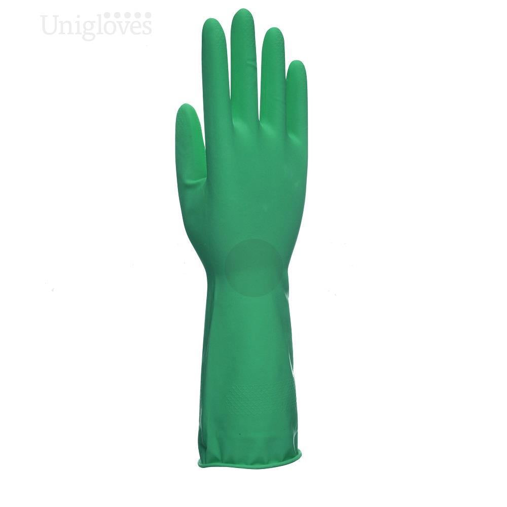 Unigloves Allsafe Green Latex Household Rubber Gloves