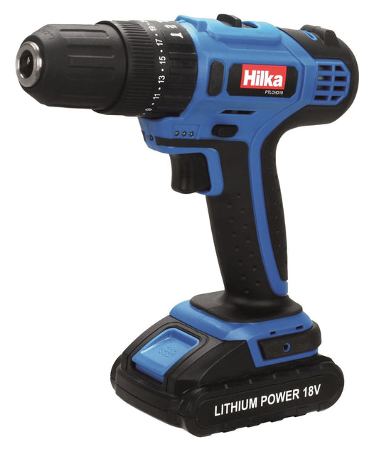 HILKA 18v Lithium Li-ion Cordless Hammer Drill Driver With Case and Screwdriver Bits