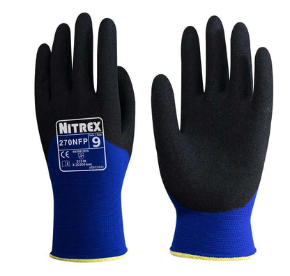 10 Pairs Nitrex 3/4 Nitrile Grip Coated Work Gloves 9 L 270NFP