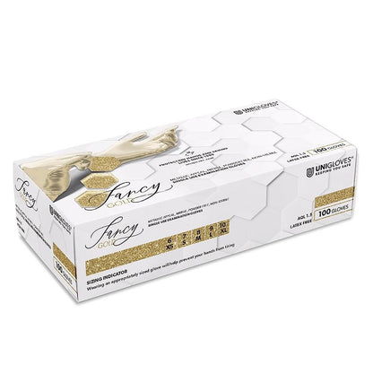 Box 100 Unigloves Fancy Gold Powder Free Nitrile Disposable Gloves 751