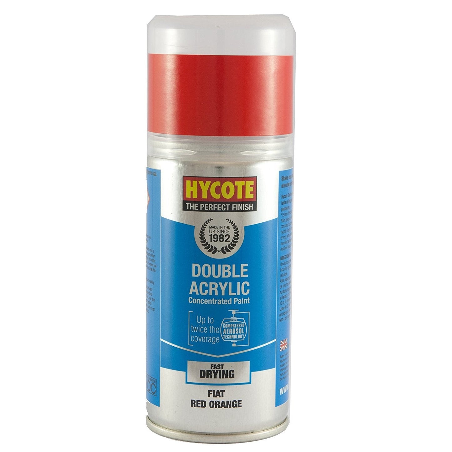 Hycote Fiat Red Orange Double Acrylic Spray Paint 150Ml Xdft502