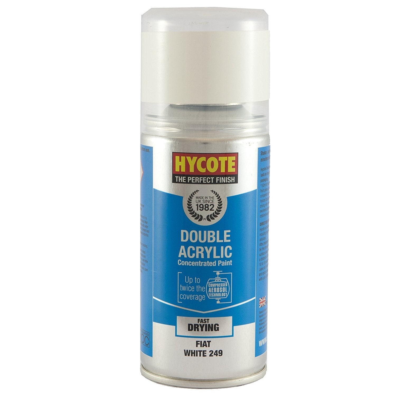 Hycote Fiat White 249 Double Acrylic Spray Paint 150Ml Xdft604